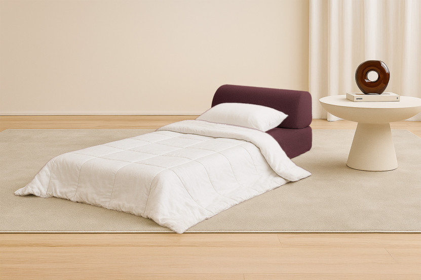 Fauteuil convertible et modulable - Tissu lisse - Rouge