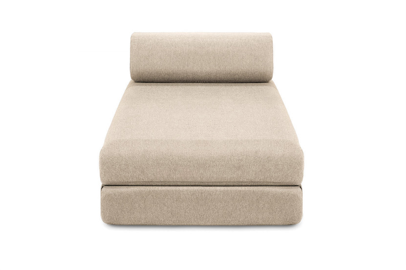 Canapé d'angle convertible 5 places - Tissu lisse - Beige