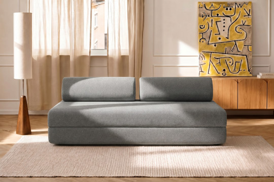 Canapé 3 places convertible et modulable - Tissu lisse Gris