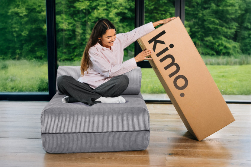 Fauteuil convertible et modulable - Velours côtelé - Gris clair