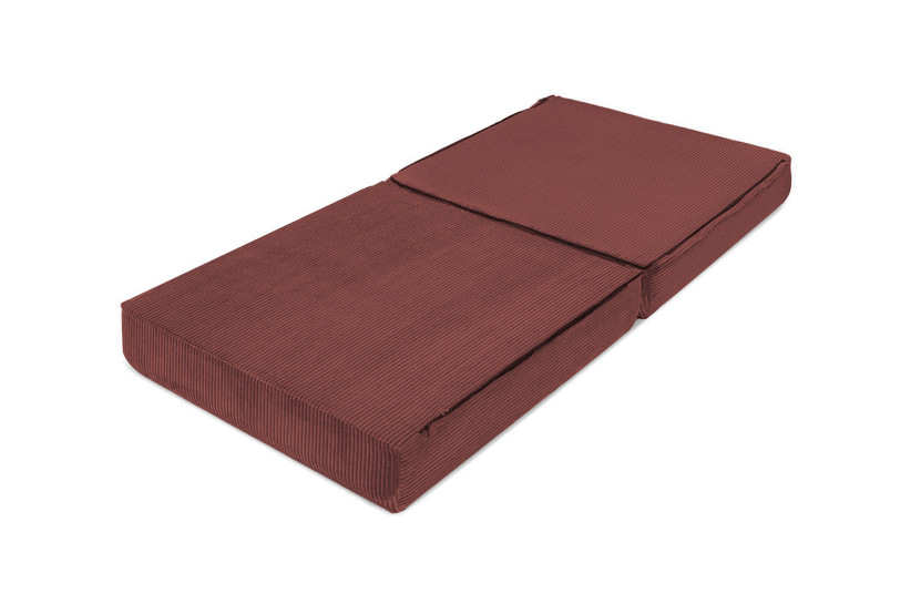 Pouf convertible et modulable - Velours côtelé - Rouge
