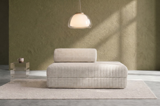 Canapé 2 places convertible et modulable - Velours côtelé XL Blanc