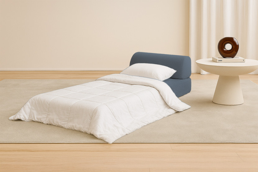 Fauteuil convertible et modulable - Tissu lisse - Bleu