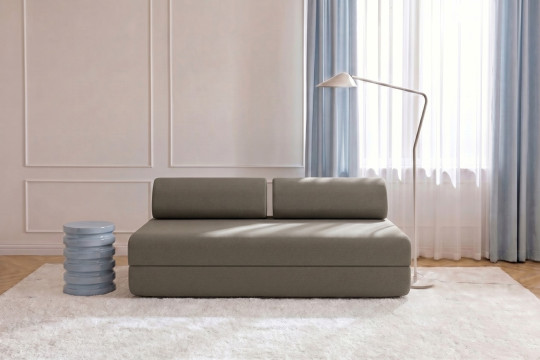 Canapé 3 places convertible et modulable - Tissu lisse Taupe