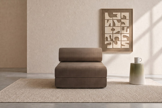 Fauteuil convertible et modulable - Velours côtelé Taupe