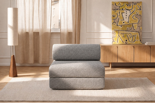 Fauteuil convertible et modulable - Tissu tweed Gris