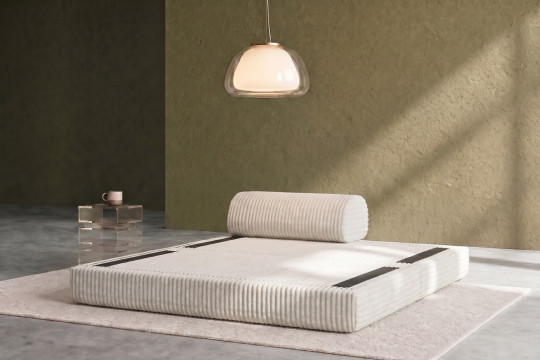 Canapé 2 places convertible et modulable - Velours côtelé XL Blanc