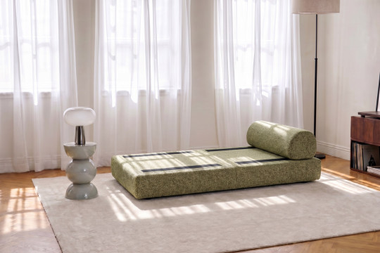 Fauteuil convertible et modulable - Tissu tweed Vert