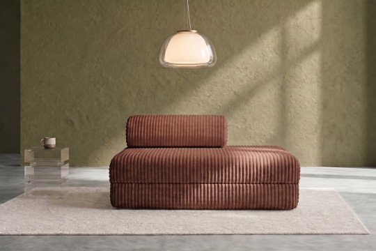 Canapé 2 places convertible et modulable - Velours côtelé XL Terracotta