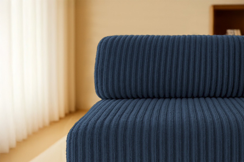 Fauteuil convertible et modulable - Velours côtelé XL - Bleu
