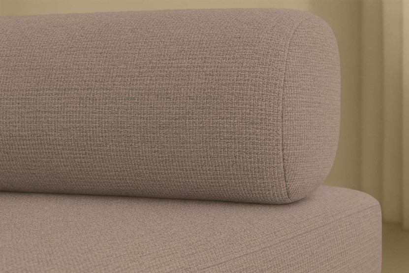 Canapé droit convertible 3 places - Tissu lisse - Marron