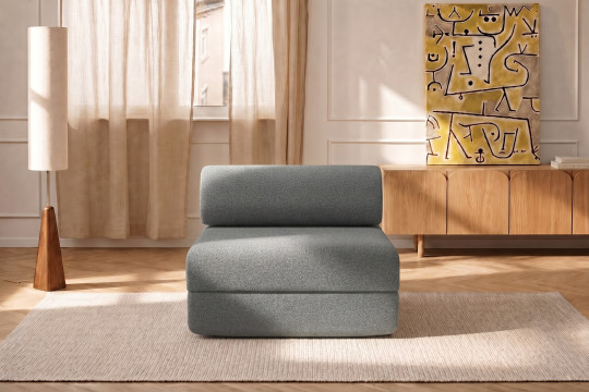 Fauteuil convertible et modulable - Tissu lisse Gris