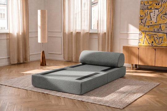 Fauteuil convertible et modulable - Tissu lisse Gris