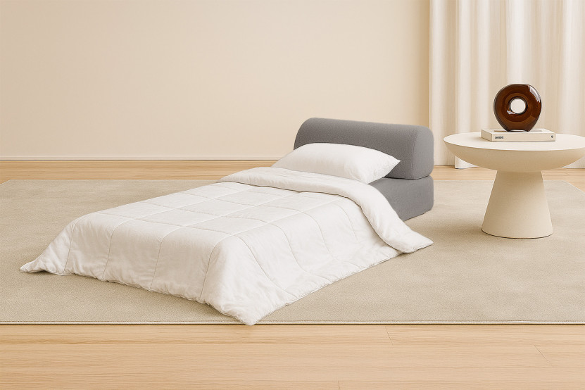 Fauteuil convertible et modulable - Tissu lisse - Gris