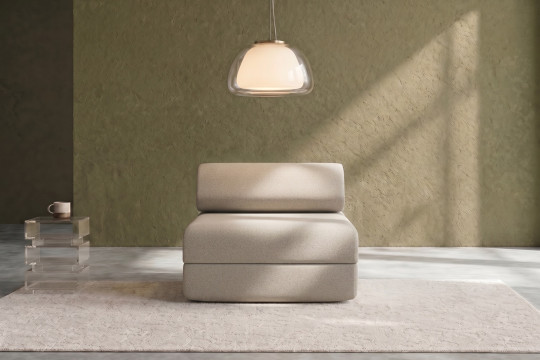 Fauteuil convertible et modulable - Tissu lisse Beige