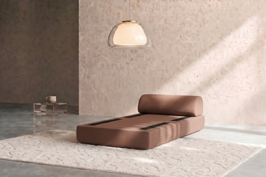 Fauteuil convertible et modulable - Tissu lisse Terracotta