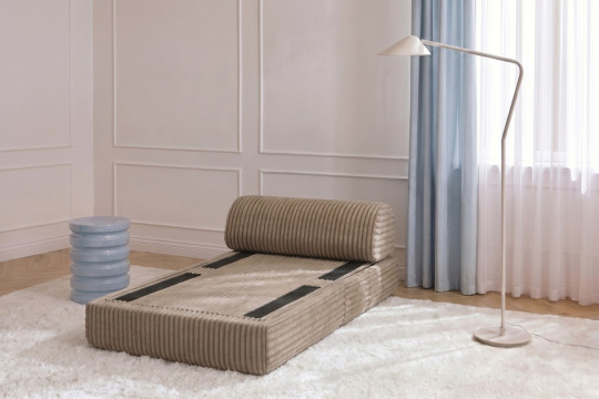 Fauteuil convertible et modulable - Velours côtelé XL Marron