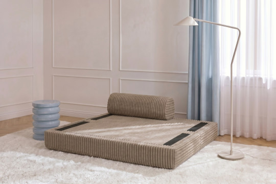 Canapé 2 places convertible et modulable - Velours côtelé XL Marron