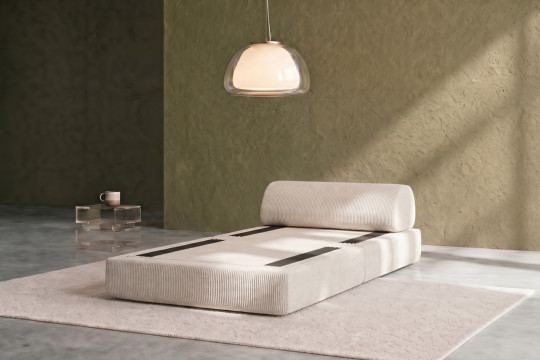 Fauteuil convertible et modulable - Velours côtelé Blanc