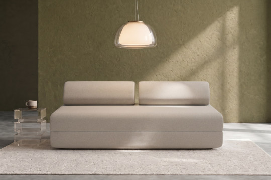 Canapé 3 places convertible et modulable - Tissu lisse Beige