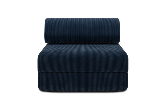 Housse Fauteuil convertible - Tissu velours côtelé bleu