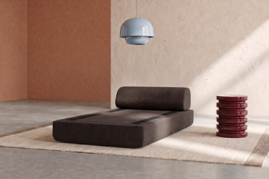 Fauteuil convertible et modulable - Velours côtelé Marron