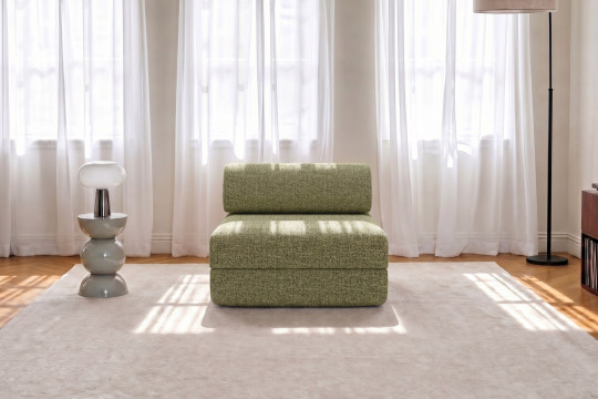 Fauteuil convertible et modulable - Tissu tweed Vert