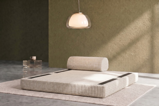 Canapé 2 places convertible et modulable - Velours côtelé XL Beige