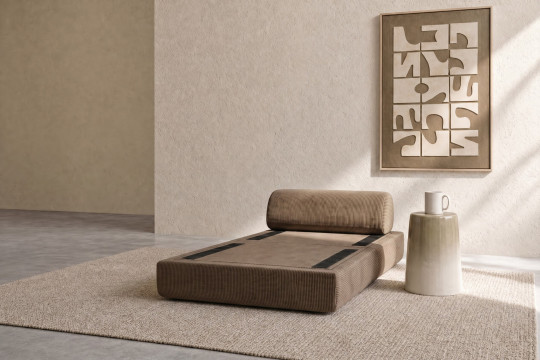 Fauteuil convertible et modulable - Velours côtelé Taupe