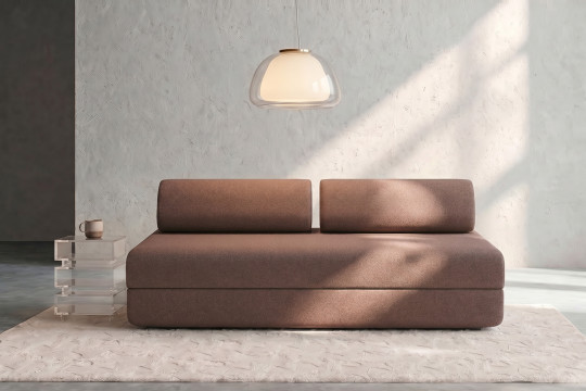 Canapé 3 places convertible et modulable - Tissu lisse Terracotta