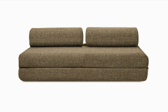 Canapé droit convertible 3 places - Tissu tweed - Jaune
