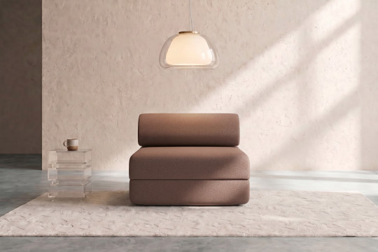 Fauteuil convertible et modulable - Tissu lisse Terracotta