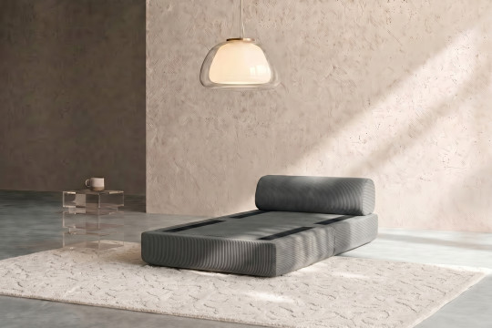 Fauteuil convertible et modulable - Velours côtelé Gris