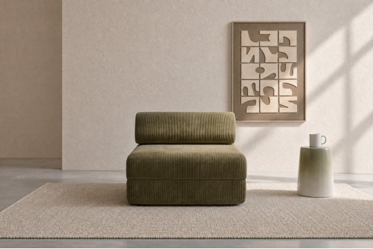 Fauteuil convertible et modulable - Velours côtelé Vert
