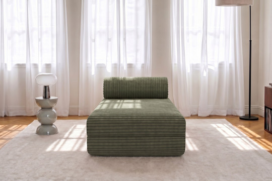Méridienne convertible et modulable - Velours côtelé XL Vert