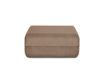 Pouf convertible et modulable - Velours côtelé - Taupe