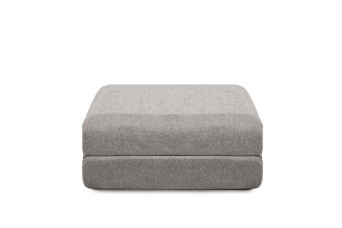Pouf convertible et modulable - Tissu lisse - Gris
