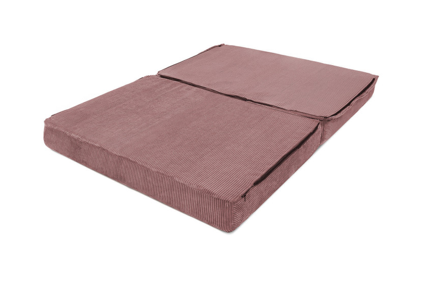 Canapé droit convertible et modulable 2 places - Velours côtelé - Rose