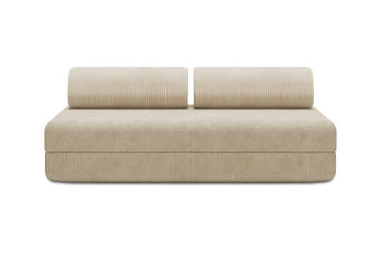 Housse Canapé droit convertible - 3 places - Tissu velours côtelé beige