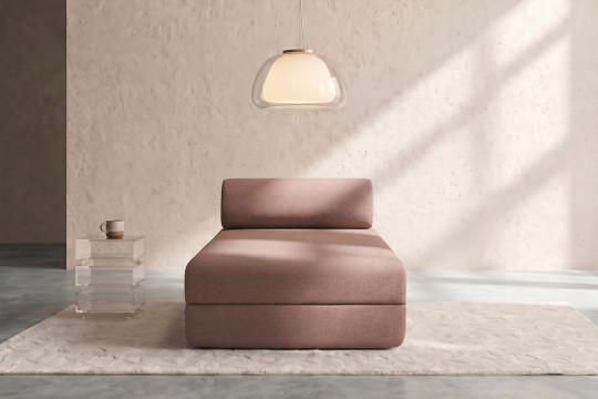 Méridienne convertible et modulable - Tissu lisse Terracotta