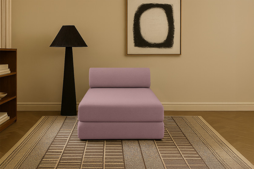 Méridienne convertible et modulable - Tissu lisse - Terracotta