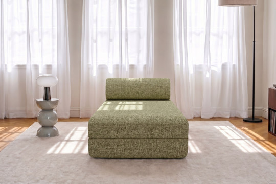 Méridienne convertible et modulable - Tissu tweed Vert