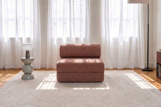 Fauteuil convertible et modulable - Tissu tweed Rouge