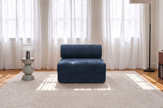 Fauteuil convertible et modulable - Velours côtelé XL Bleu