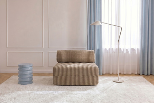 Fauteuil convertible et modulable - Velours côtelé XL Marron