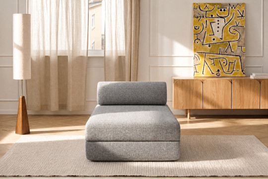 Méridienne convertible et modulable - Tissu tweed Gris