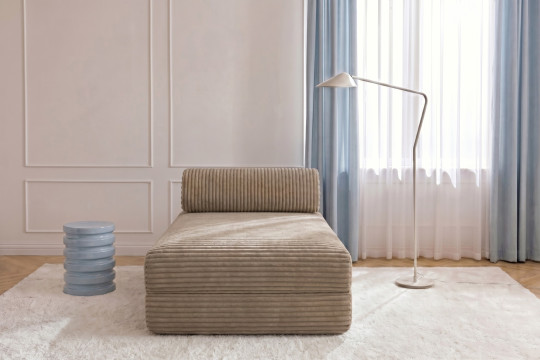 Méridienne convertible et modulable - Velours côtelé XL Marron