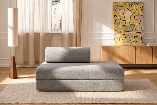 Canapé 2 places convertible et modulable - Tissu tweed Gris