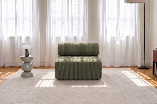 Fauteuil convertible et modulable - Velours côtelé XL Vert