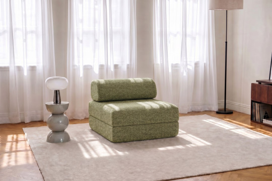Fauteuil convertible et modulable - Tissu tweed Vert